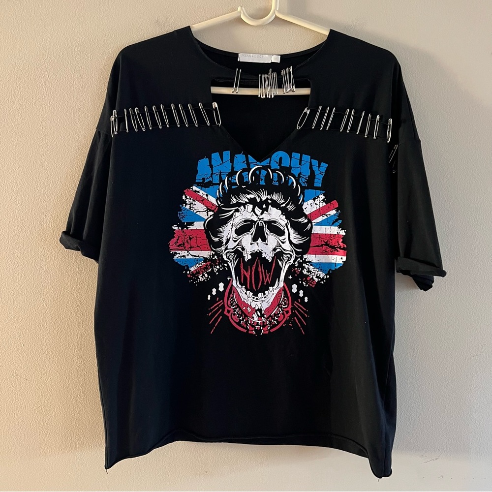 Vera & Lucy Rock & Roll Black Shirt Sz M